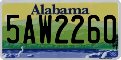 AL license plate 5AW2260