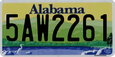 AL license plate 5AW2261