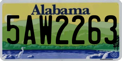 AL license plate 5AW2263