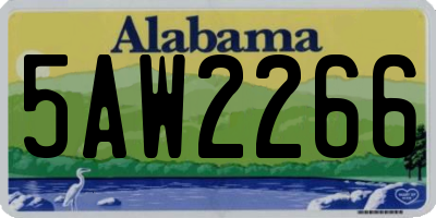 AL license plate 5AW2266