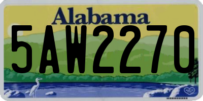 AL license plate 5AW2270