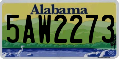 AL license plate 5AW2273