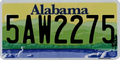 AL license plate 5AW2275