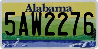 AL license plate 5AW2276