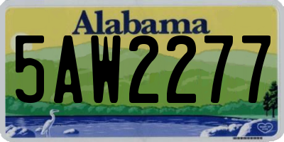 AL license plate 5AW2277