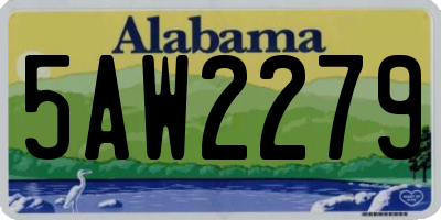 AL license plate 5AW2279