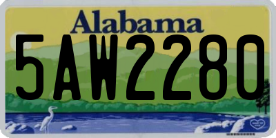AL license plate 5AW2280