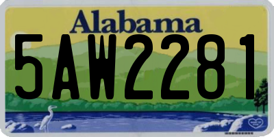 AL license plate 5AW2281