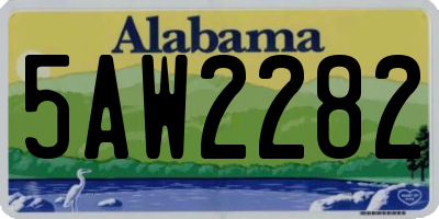 AL license plate 5AW2282