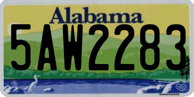 AL license plate 5AW2283