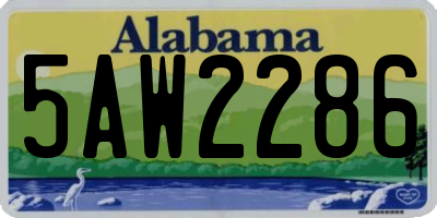 AL license plate 5AW2286