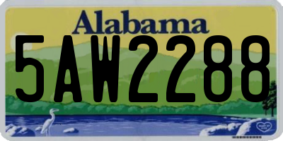 AL license plate 5AW2288