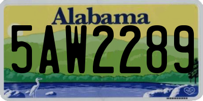 AL license plate 5AW2289