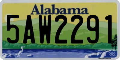 AL license plate 5AW2291