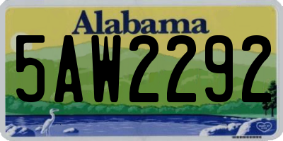 AL license plate 5AW2292