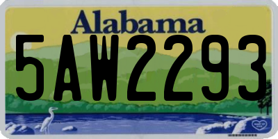 AL license plate 5AW2293