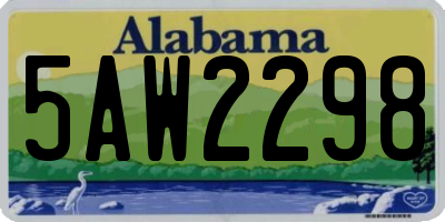 AL license plate 5AW2298