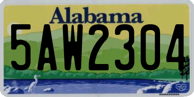 AL license plate 5AW2304