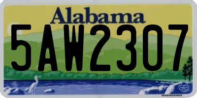 AL license plate 5AW2307