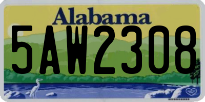AL license plate 5AW2308