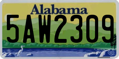AL license plate 5AW2309