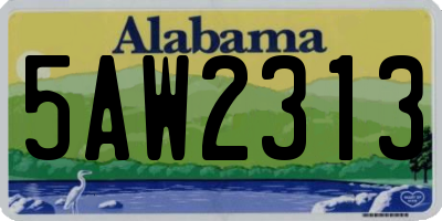 AL license plate 5AW2313