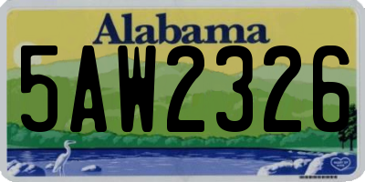 AL license plate 5AW2326