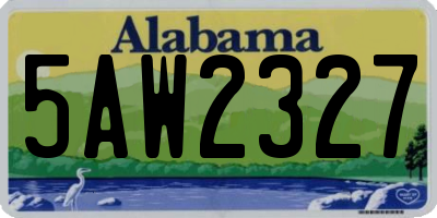 AL license plate 5AW2327