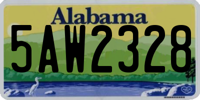 AL license plate 5AW2328