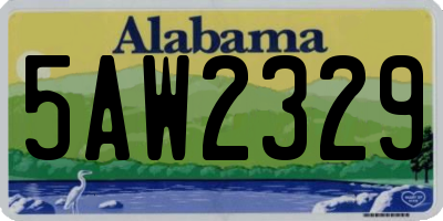 AL license plate 5AW2329