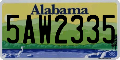 AL license plate 5AW2335