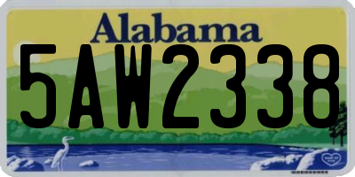 AL license plate 5AW2338