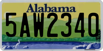 AL license plate 5AW2340