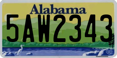 AL license plate 5AW2343