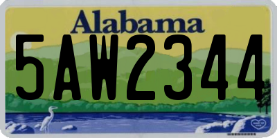 AL license plate 5AW2344