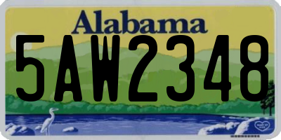 AL license plate 5AW2348