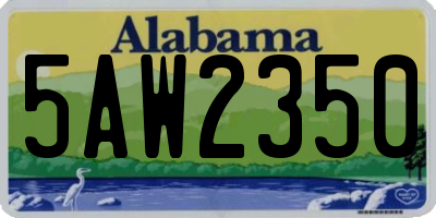 AL license plate 5AW2350