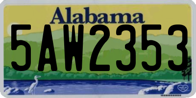 AL license plate 5AW2353