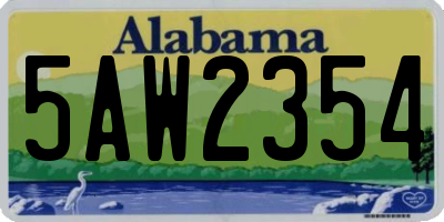 AL license plate 5AW2354