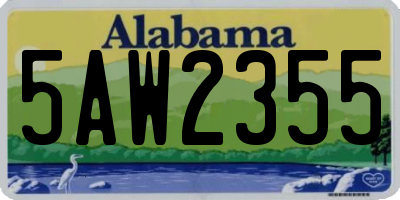 AL license plate 5AW2355