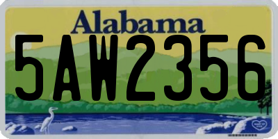 AL license plate 5AW2356