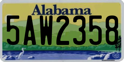 AL license plate 5AW2358
