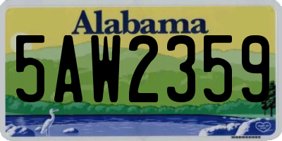 AL license plate 5AW2359
