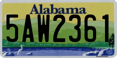 AL license plate 5AW2361