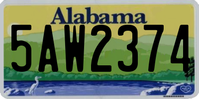 AL license plate 5AW2374
