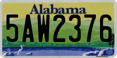 AL license plate 5AW2376