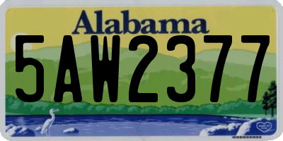 AL license plate 5AW2377