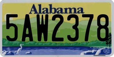 AL license plate 5AW2378