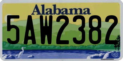 AL license plate 5AW2382