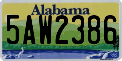 AL license plate 5AW2386